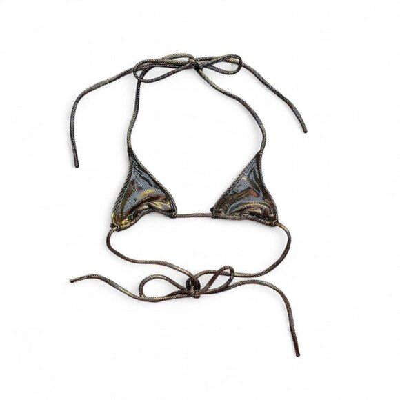 ♡︎ micro metallic golden string bikini top ♡︎ - Picture 1 of 4